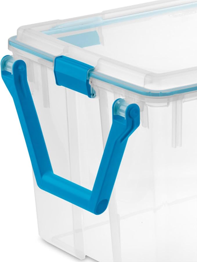Sterilite 9-Pack Gasket Box, Weather-Resistant Storage Bins with Latching Lids, 120 Quart - Heavy-Duty Organizing Containers for Closet, Bathroom, and Office