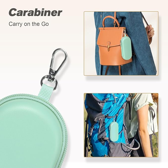 Huvon Double Eyeglasses Case, Dual Glasses Sunglasses Organizer with Zipper Closure, Eyewear Storage Box for Men Women Travel