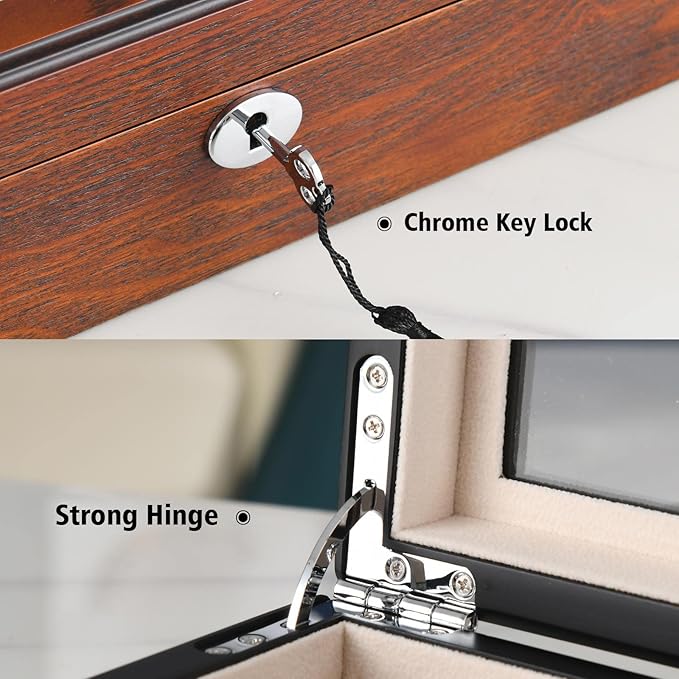 SYENS Sunglasess Organizer 12 Slot Wood Glasses Case for Women Men, Eyeglasses Storage Box, Sunglasses Holder Display