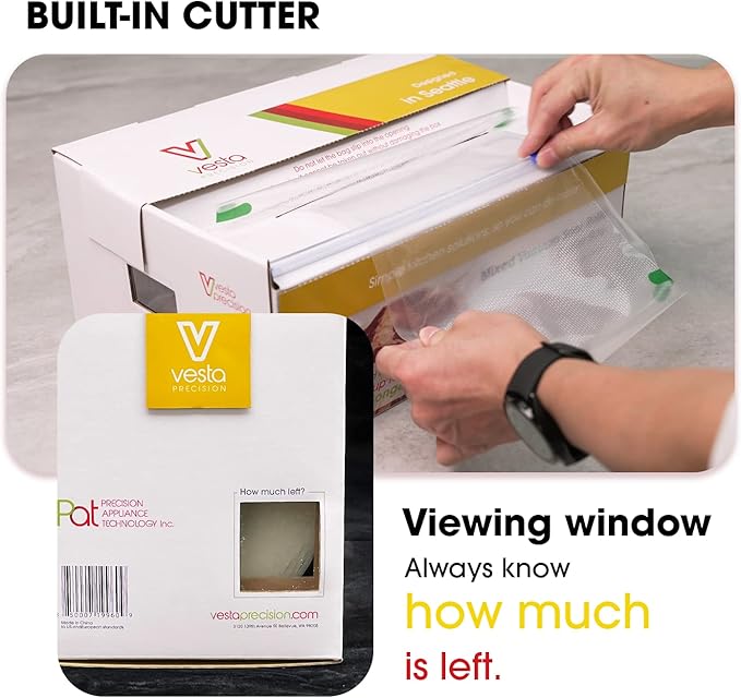 11" x 75' and 8" x 75' Vacuum Sealer Bags Rolls for Food Saver, with Cutter Dispenser, Commercial Grade Vacuum Sealer Rolls for Custom Sizing, BPA-Free, Ideal for Sous Vide Cooking, Meal Prep