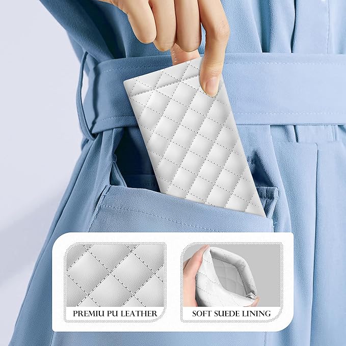 COMF-PRO Squeeze Top Sunglass Pouch - Portable Sunglass Organizer Pouch Bags Soft PU Leather Glasses 2 Pack